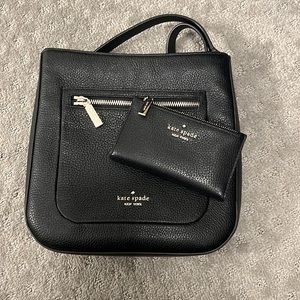 Kate Spade Black Leather Crossbody with Matching Wallet